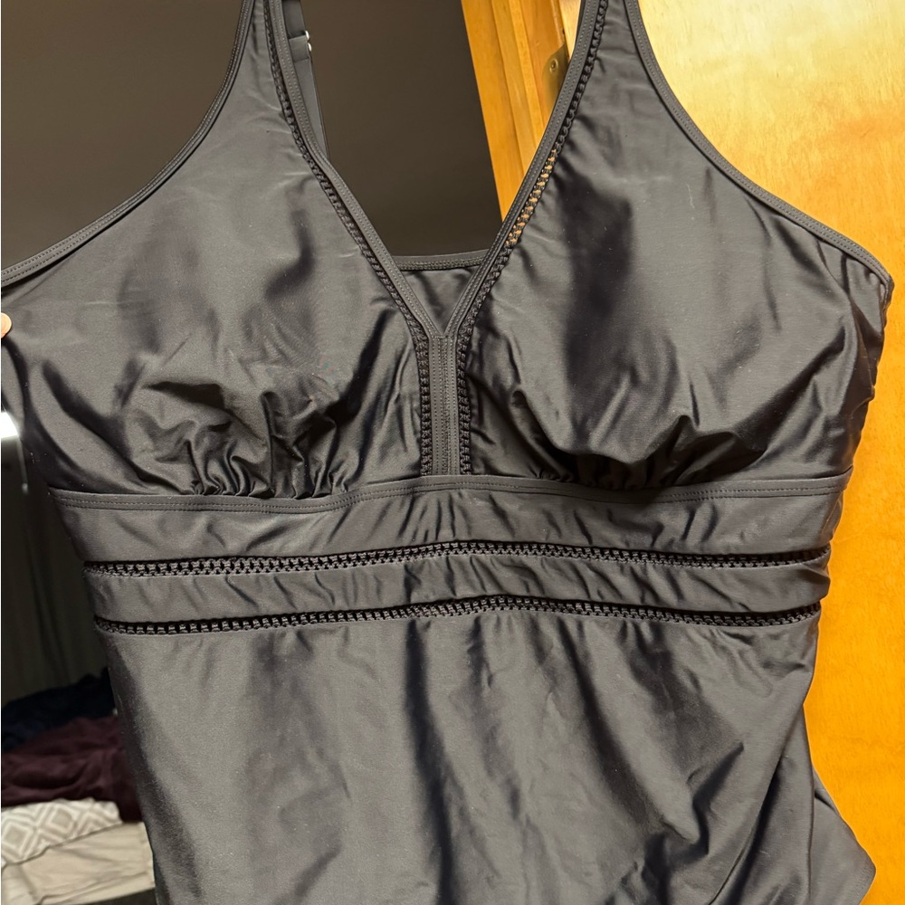3X one piece black swimsuit - Picture 2 of 3